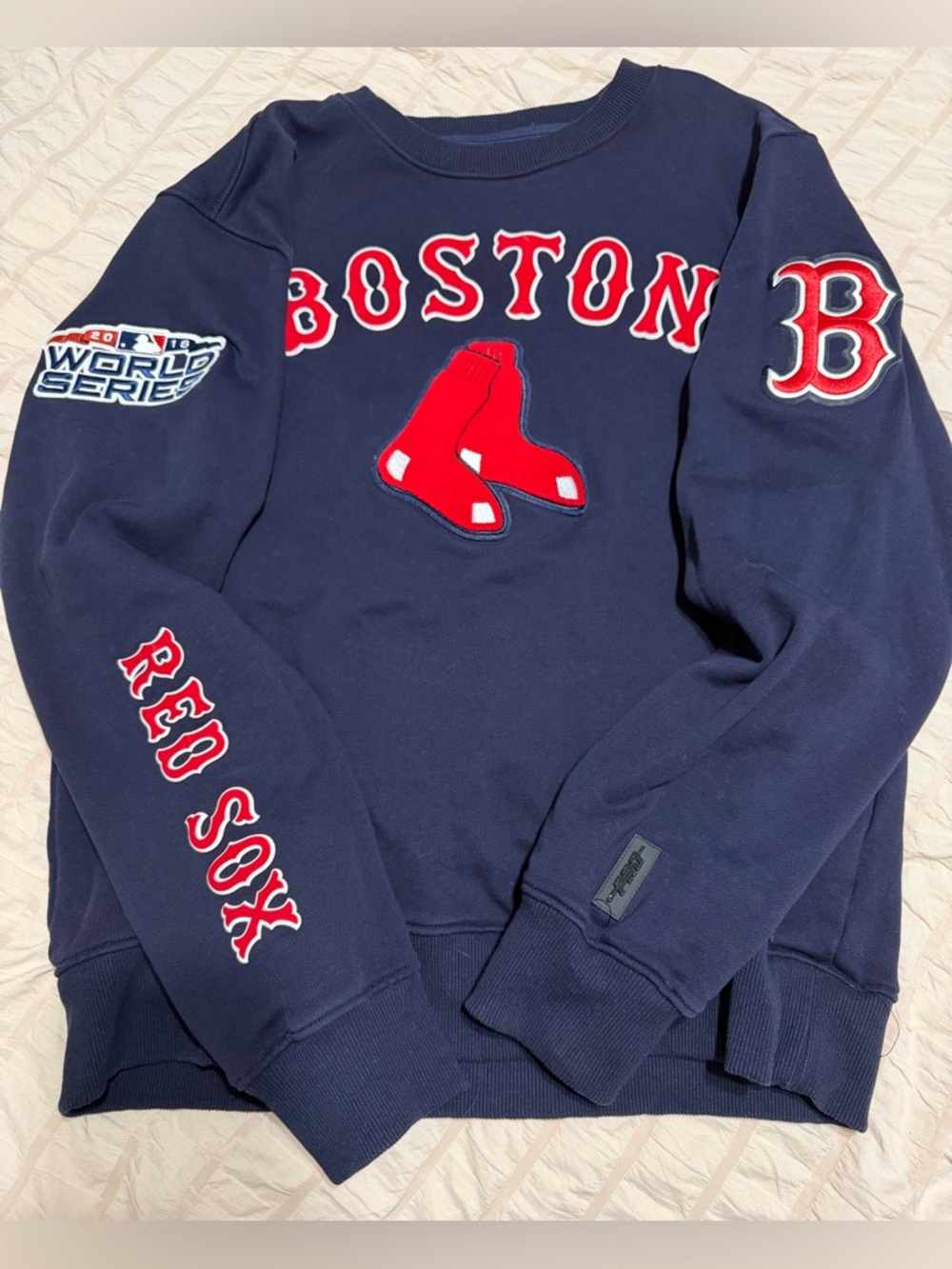Boston Red Sox Navy Crewneck Sweatshirt with Red Logo